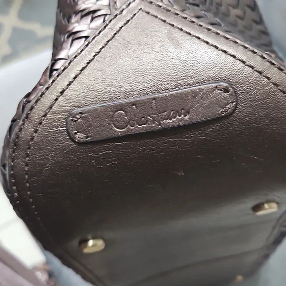 Cole Hann Woven Metallic Gray Shoulder Bag *LUX* - Picture 3 of 9